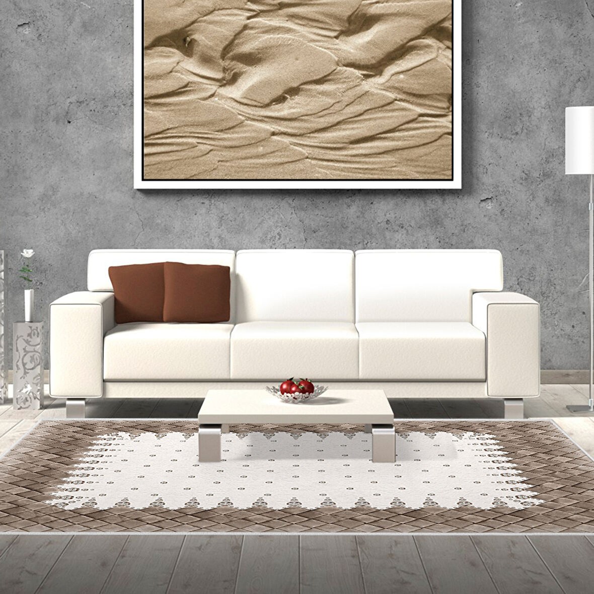 Dekoreko Kaymaz Taban Djt Salon Halısı Yıldız Deri Modern 1529