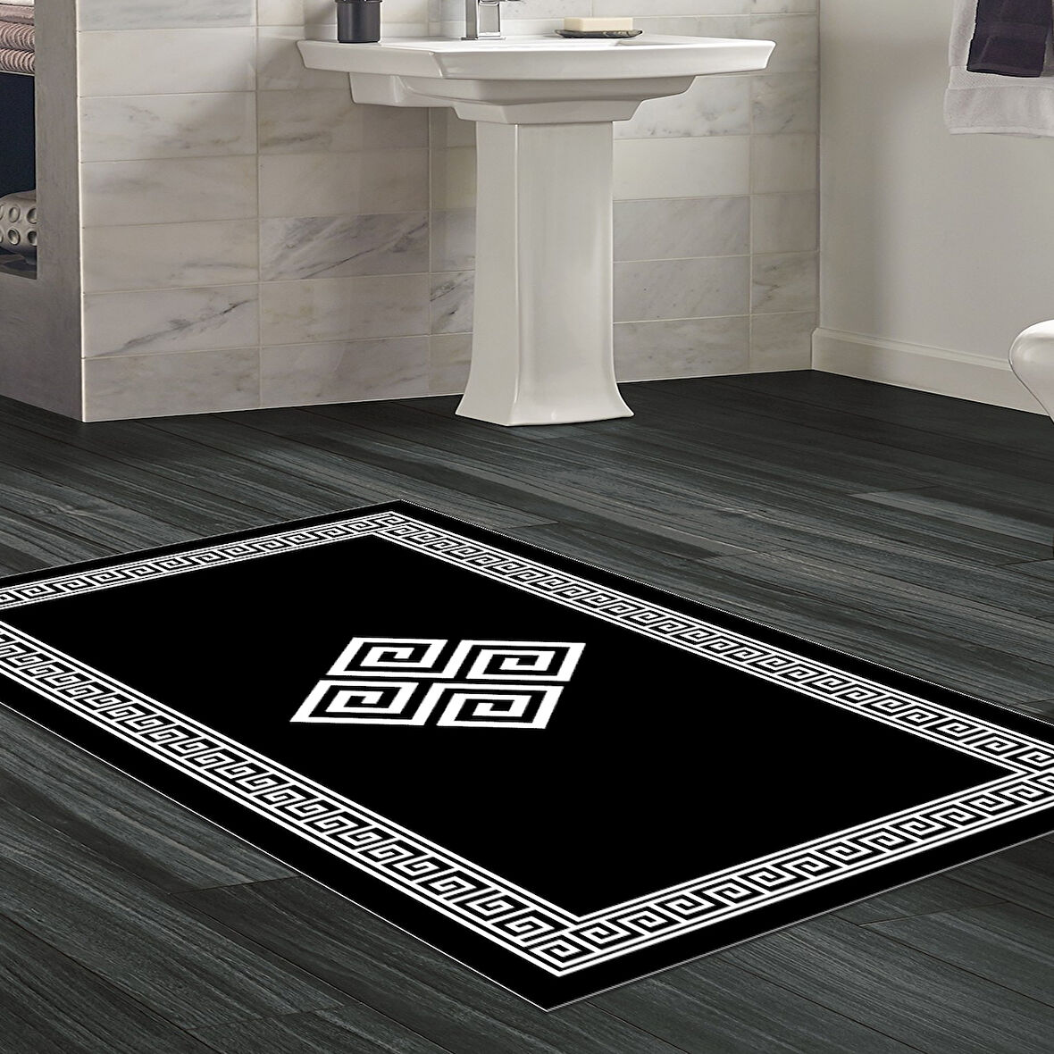 Dekoreko Kaymaz Taban Djt Banyo Halısı Trend Modern 656M