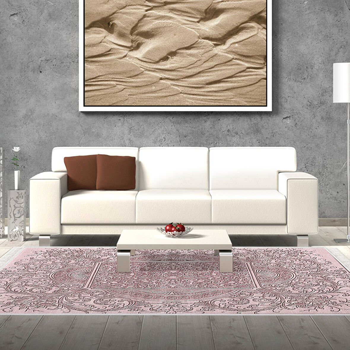 Dekoreko Kaymaz Taban Djt Salon Halısı Star Pamuk Saçaklı Modern 1488