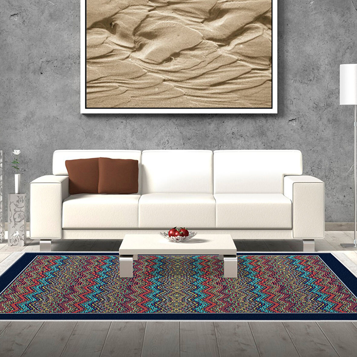 Dekoreko Kaymaz Taban Djt Salon Halısı Star Pamuk Saçaklı Modern 1935