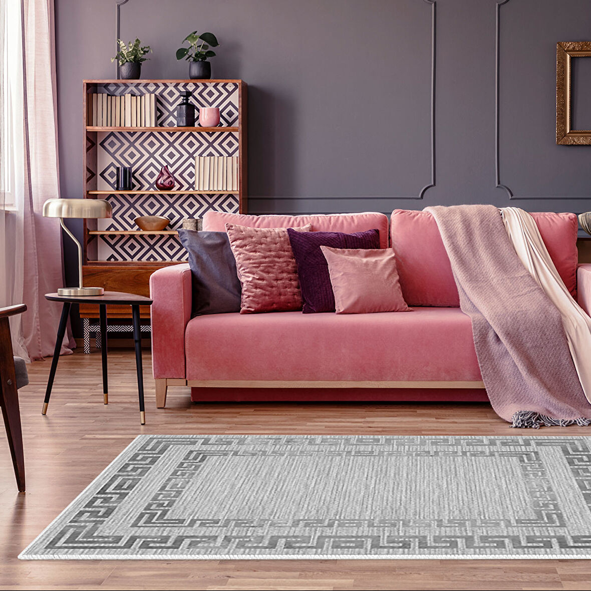 Dekoreko Kaymaz Taban Djt Salon Halısı Yıldız Deri Modern Kt418