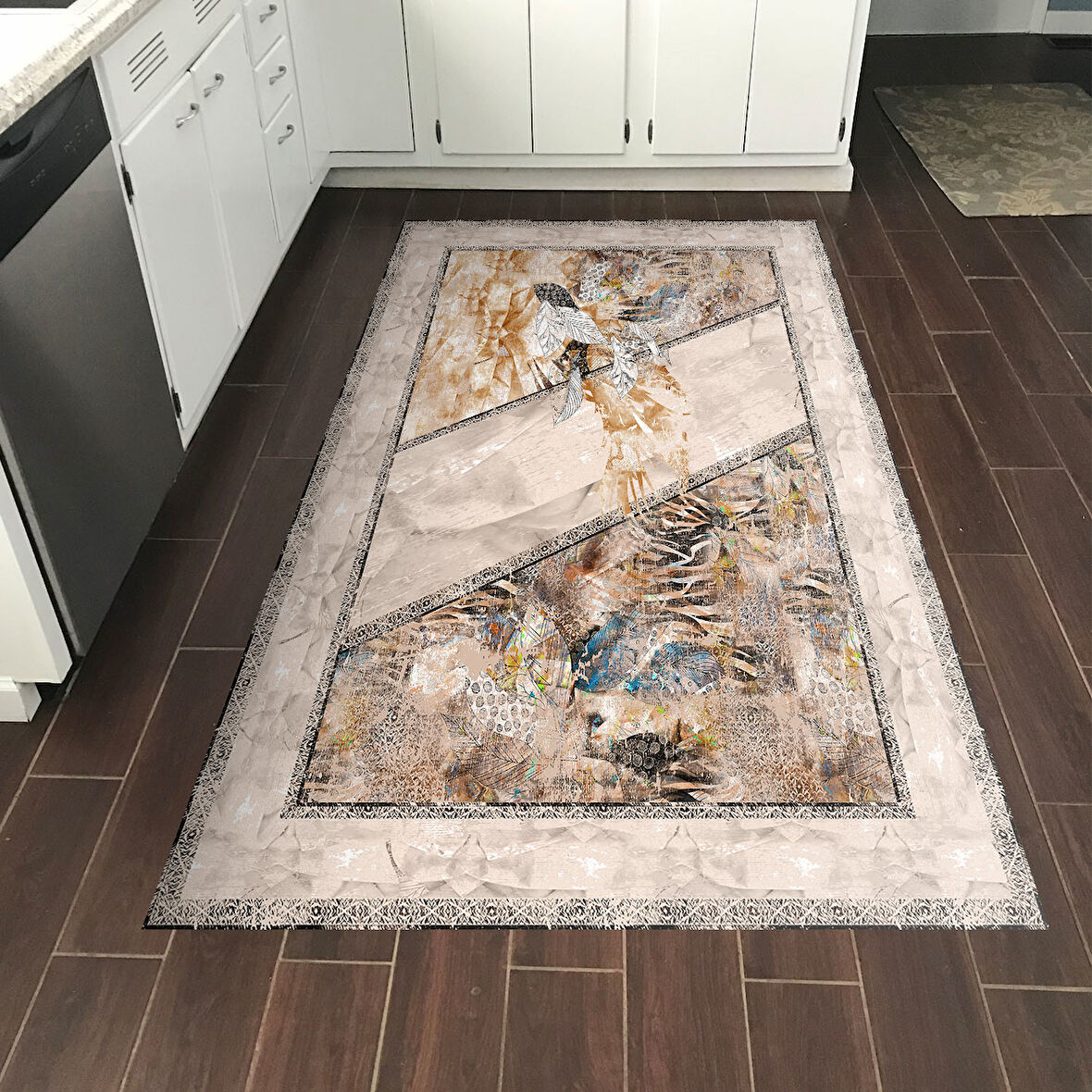 Dekoreko Kaymaz Taban Djt Mutfak Halısı Star Pamuk Modern 729