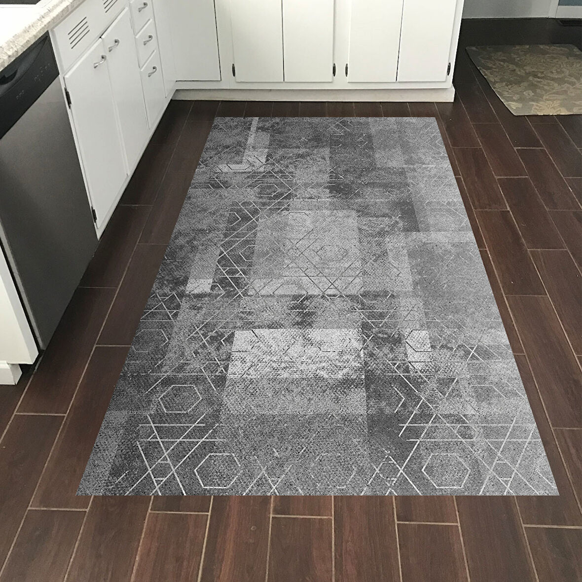 Dekoreko Kaymaz Taban Djt Mutfak Halısı Star Pamuk İskandinav F5132