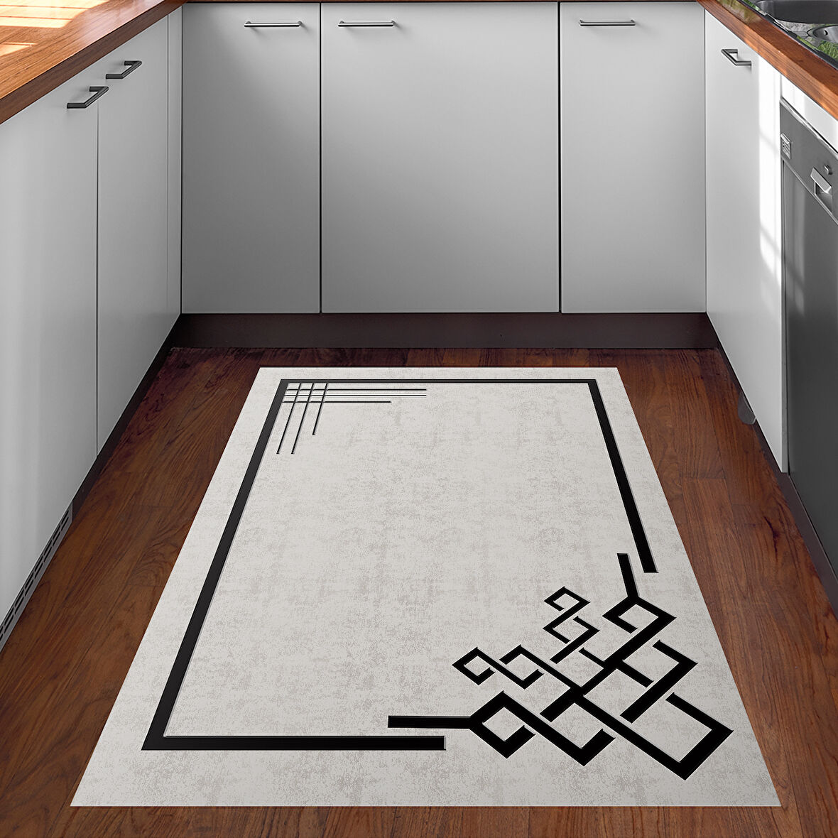 Dekoreko Kaymaz Taban Djt Mutfak Halısı Star Pamuk Modern 1919