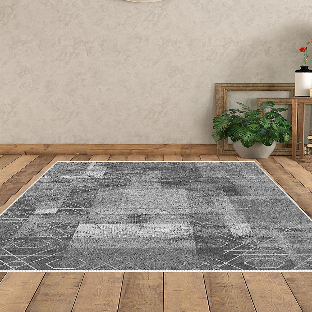 Dekoreko Kaymaz Taban Djt Salon Halısı Star Pamuk İskandinav F5132