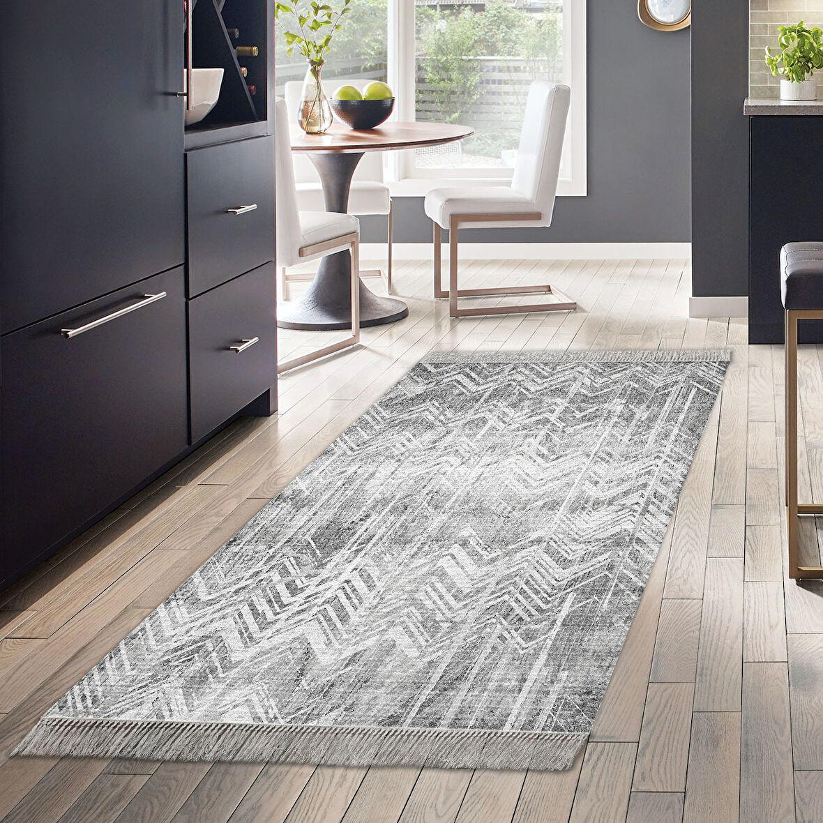 Dekoreko Kaymaz Taban Djt Mutfak Halısı Trend Saçaklı İskandinav F5083