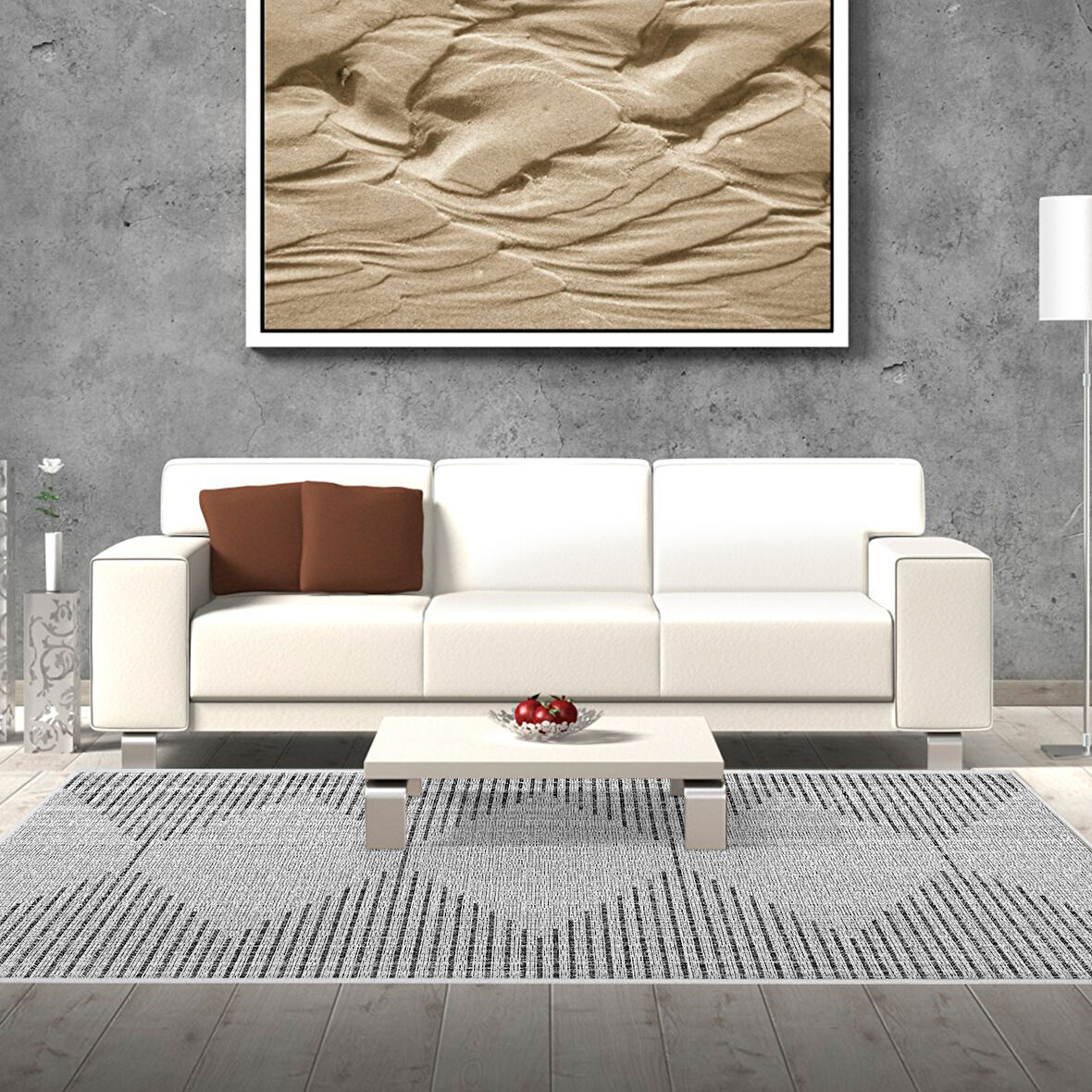 Dekoreko Kaymaz Taban Djt Salon Halısı Yıldız Deri İskandinav F5085