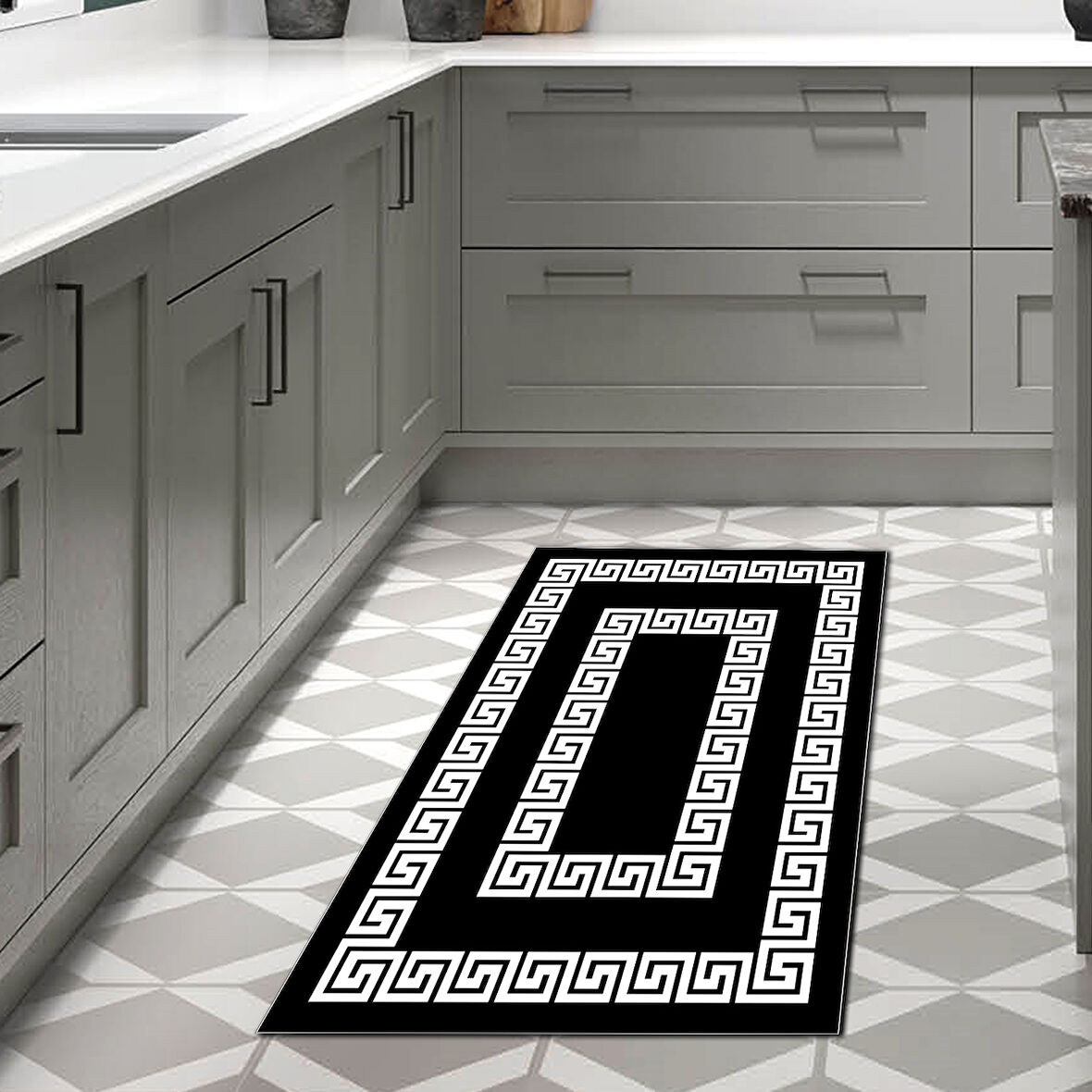 Dekoreko Kaymaz Taban Djt Mutfak Halısı Star Pamuk Modern 650M