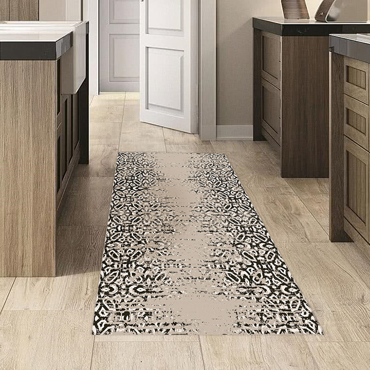 Dekoreko Kaymaz Taban Djt Mutfak Halısı Yıldız Deri İskandinav Mu123