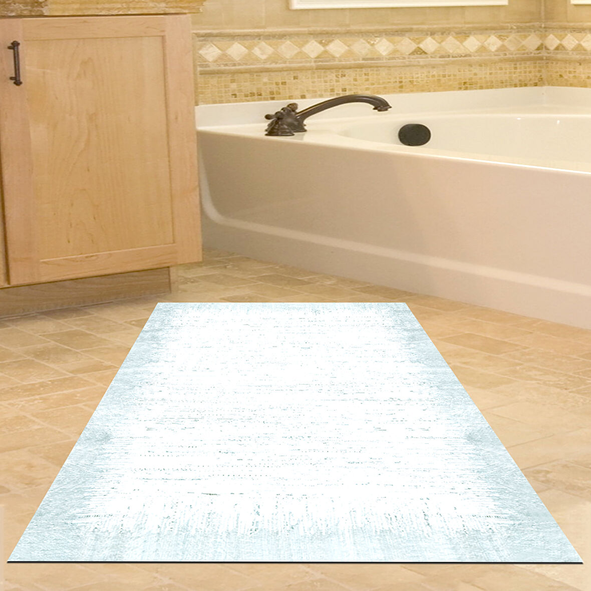 Dekoreko Kaymaz Taban Djt Banyo Halısı Yıldız Deri Modern 1342