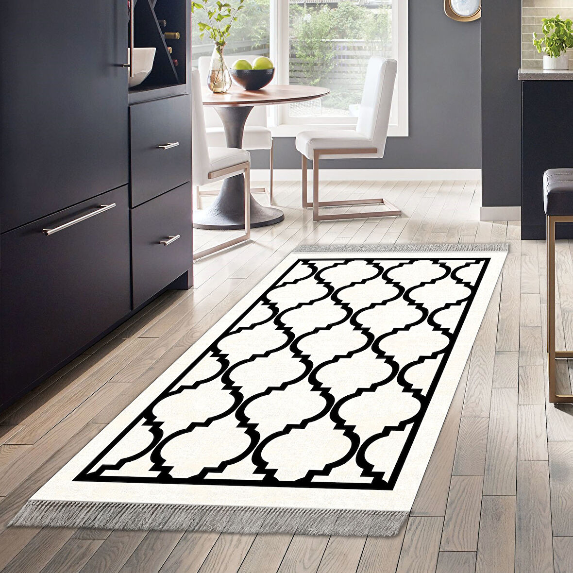 Dekoreko Kaymaz Taban Djt Mutfak Halısı Trend Saçaklı Modern 688M