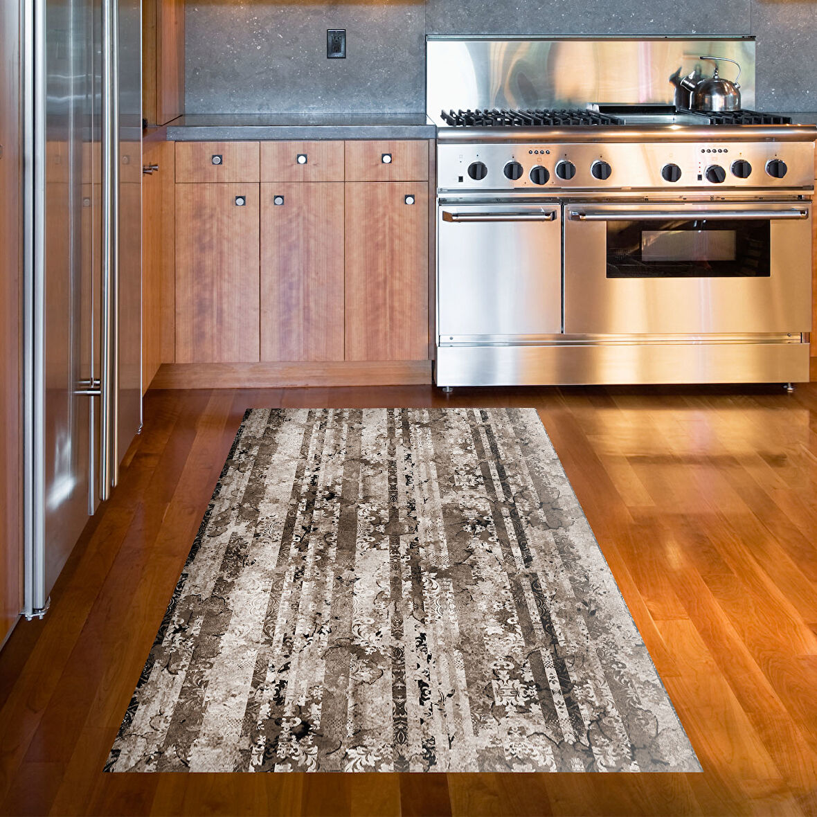 Dekoreko Kaymaz Taban Djt Mutfak Halısı Star Pamuk Modern Mu147