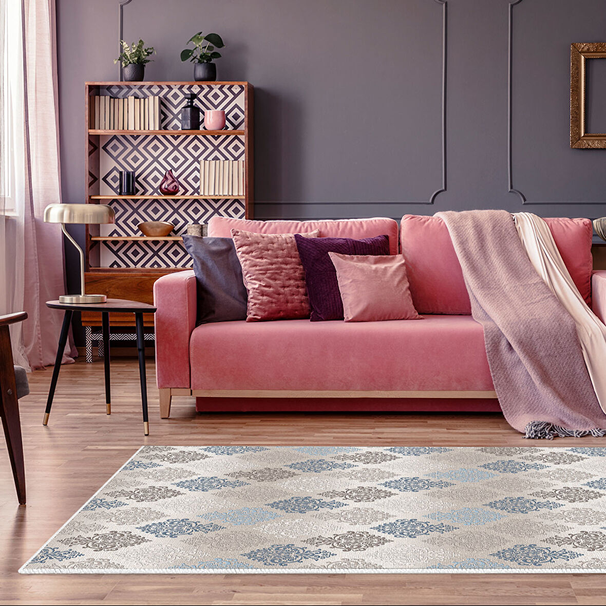 Dekoreko Kaymaz Taban Djt Salon Halısı Yıldız Deri Modern 674M