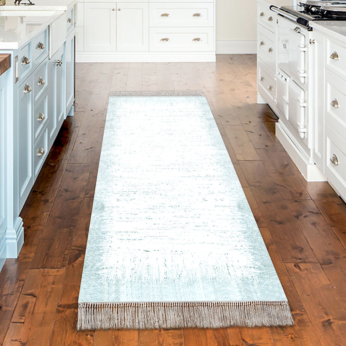 Dekoreko Kaymaz Taban Djt Mutfak Halısı Star Pamuk Saçaklı Modern 1342