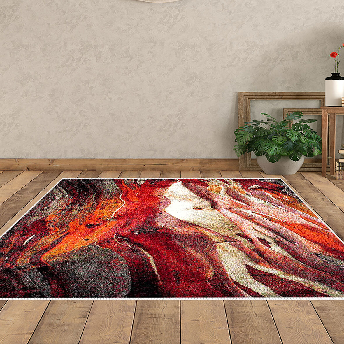 Dekoreko Kaymaz Taban Djt Salon Halısı Yıldız Deri Modern S5050