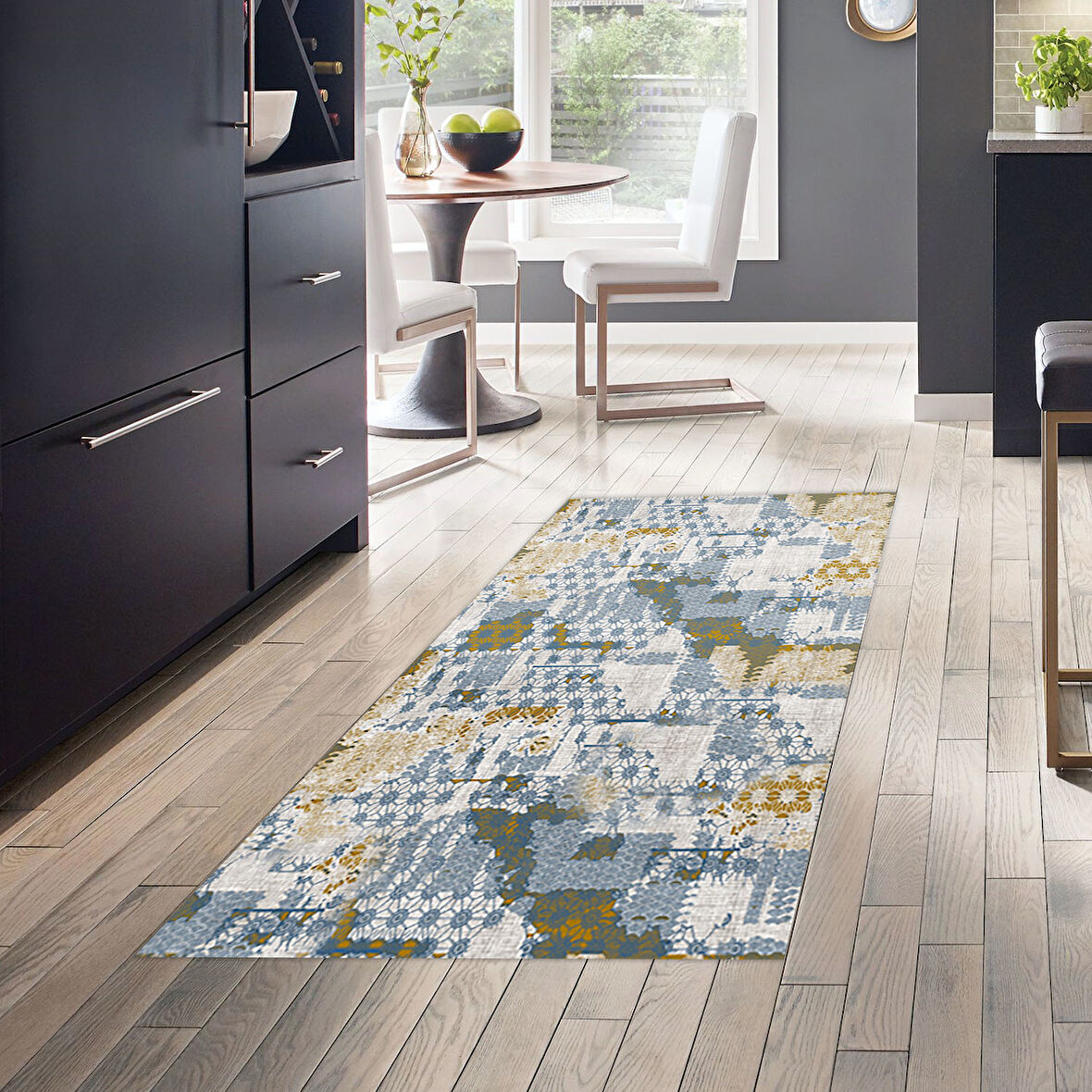 Dekoreko Kaymaz Taban Djt Mutfak Halısı Star Pamuk Modern M5015