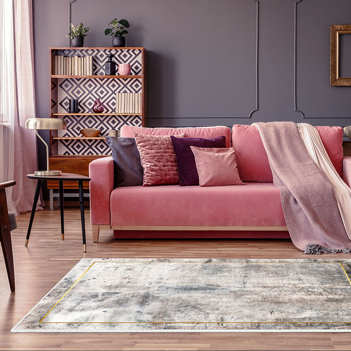 Dekoreko Kaymaz Taban Djt Salon Halısı Trend Modern M12271