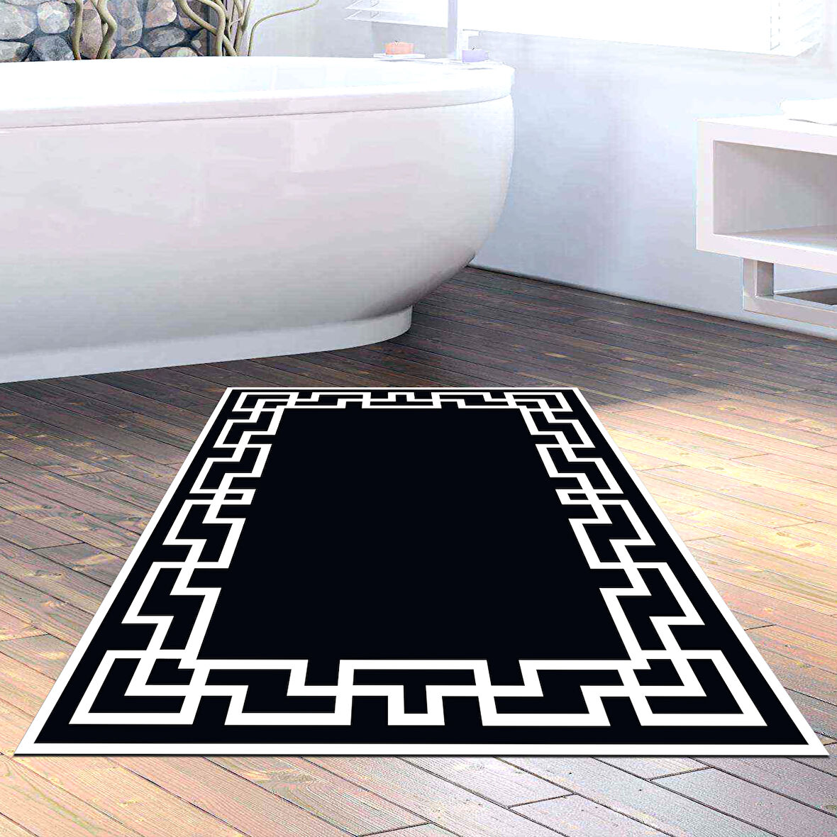 Dekoreko Kaymaz Taban Djt Banyo Halısı Trend Modern F5035