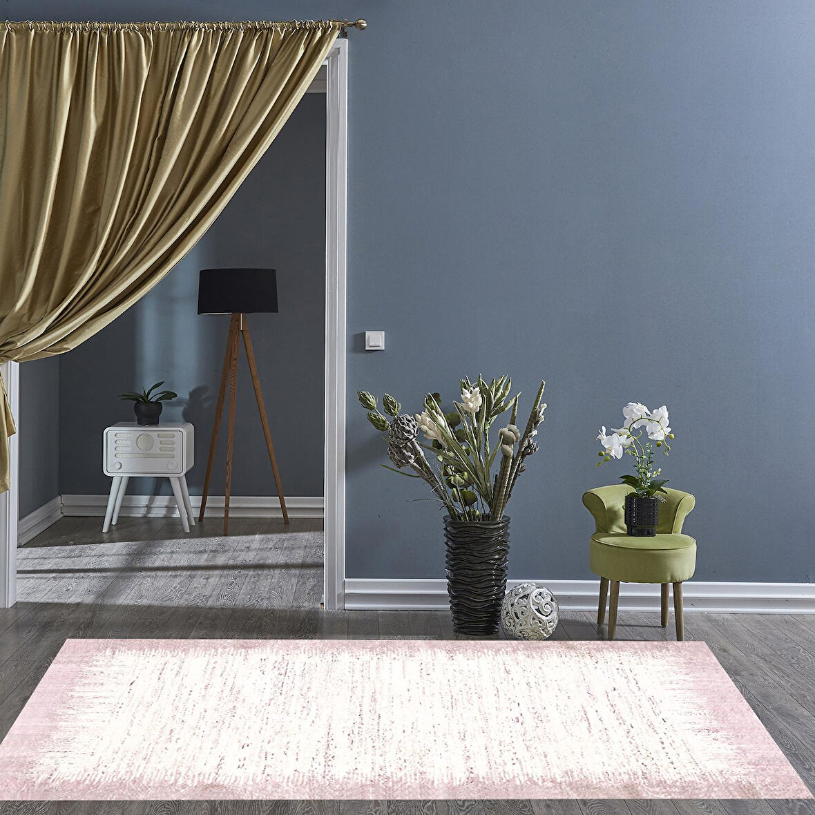 Dekoreko Kaymaz Taban Djt Salon Halısı Yıldız Deri Modern 1342