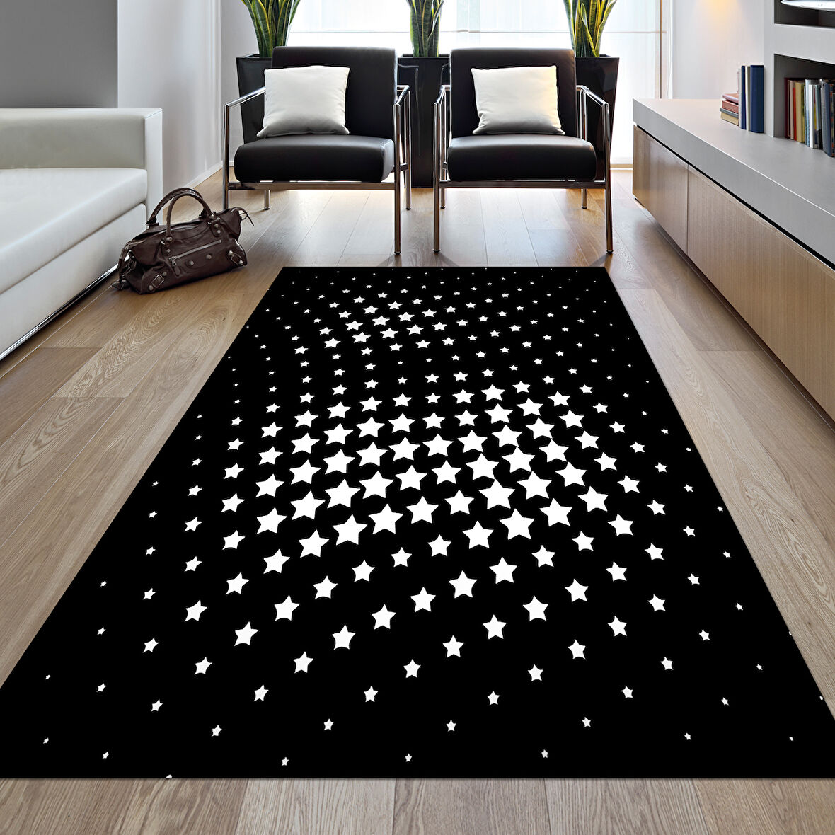 Dekoreko Kaymaz Taban Djt Salon Halısı Yıldız Deri Modern 723