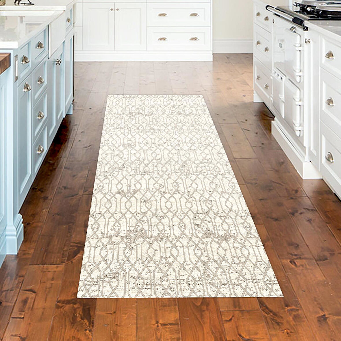 Dekoreko Kaymaz Taban Djt Mutfak Halısı Yıldız Deri Modern 757