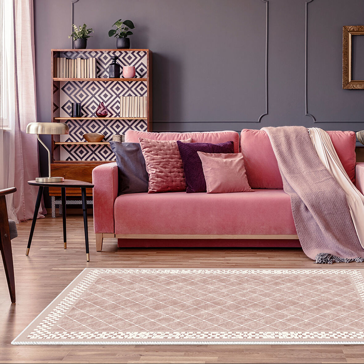 Dekoreko Kaymaz Taban Djt Salon Halısı Star Pamuk Modern 603M