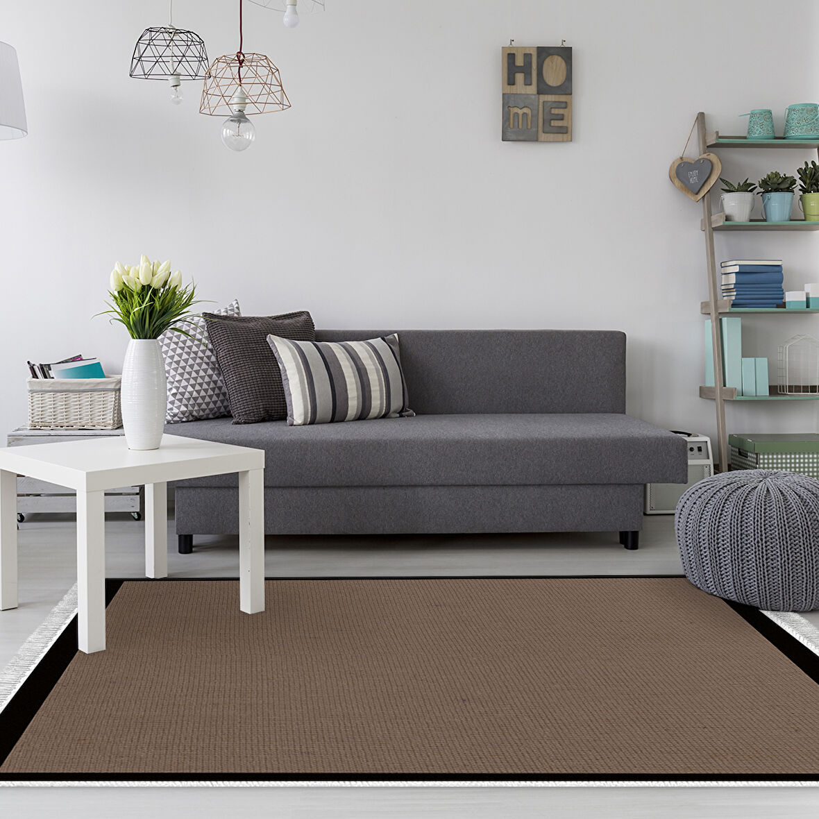 Alanur Home Kaymaz Taban Djt Banyo Mutfak Salon Halı Yıldız Deri Saçaklı Dokuma Desen E5001