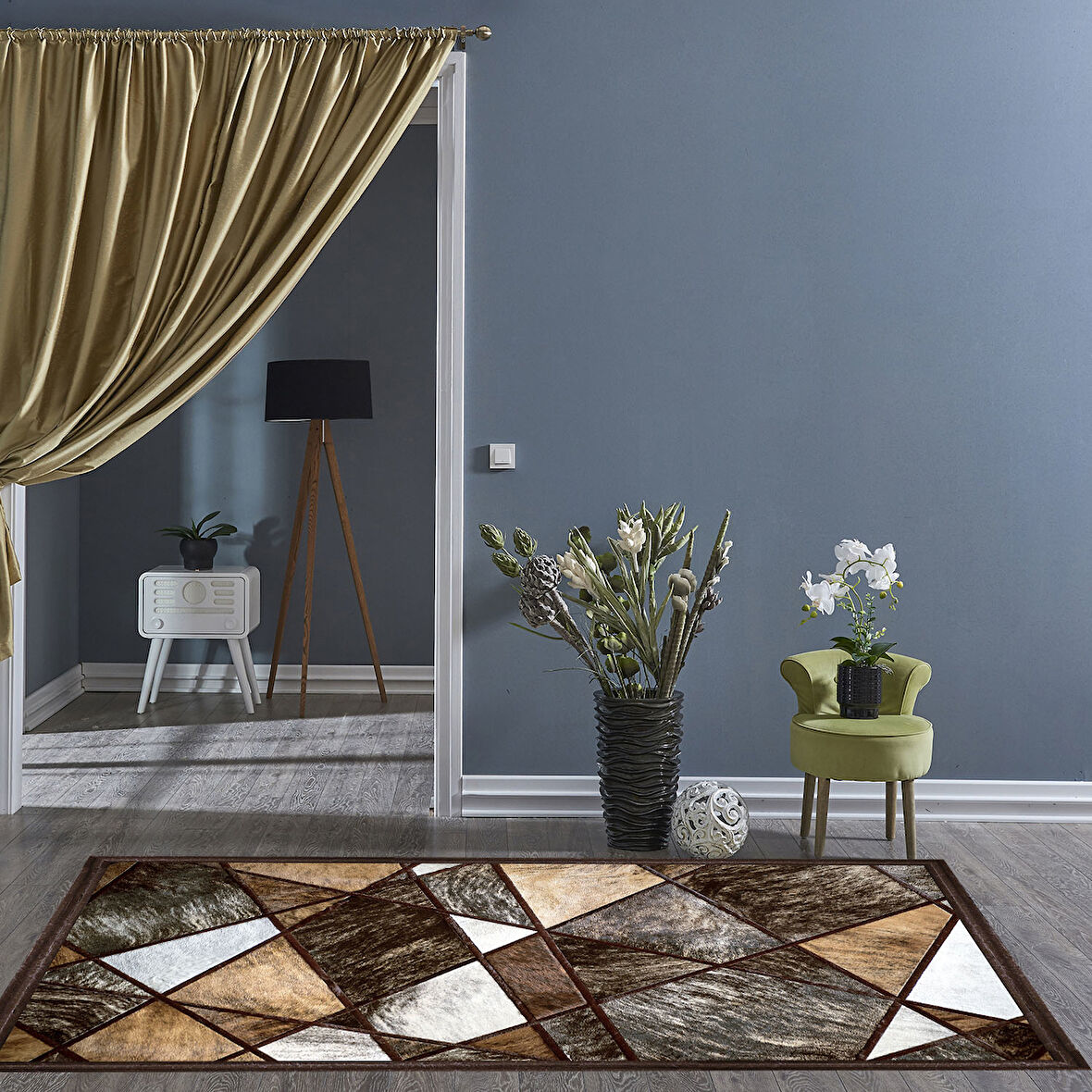 Dekoreko Kaymaz Taban Djt Salon Halısı Trend Modern 1716