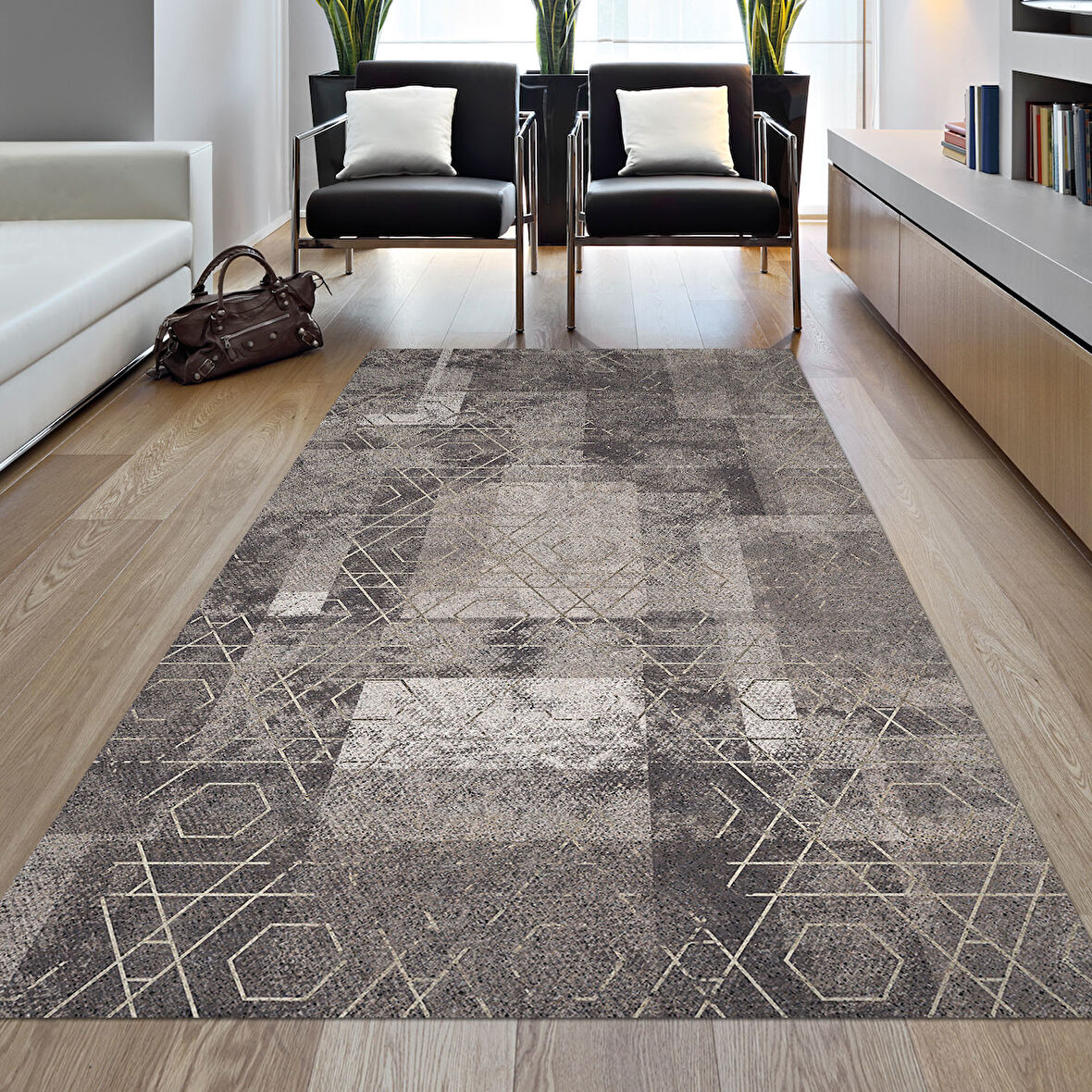 Dekoreko Kaymaz Taban Djt Salon Halısı Star Pamuk İskandinav F5132