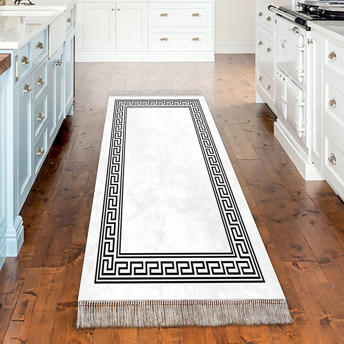 Dekoreko Kaymaz Taban Djt Mutfak Halısı Yıldız Deri Saçaklı Modern 626M