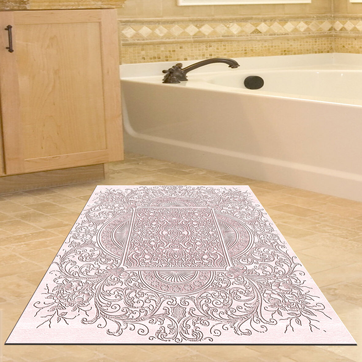 Dekoreko Kaymaz Taban Djt Banyo Halısı Trend Modern 1488