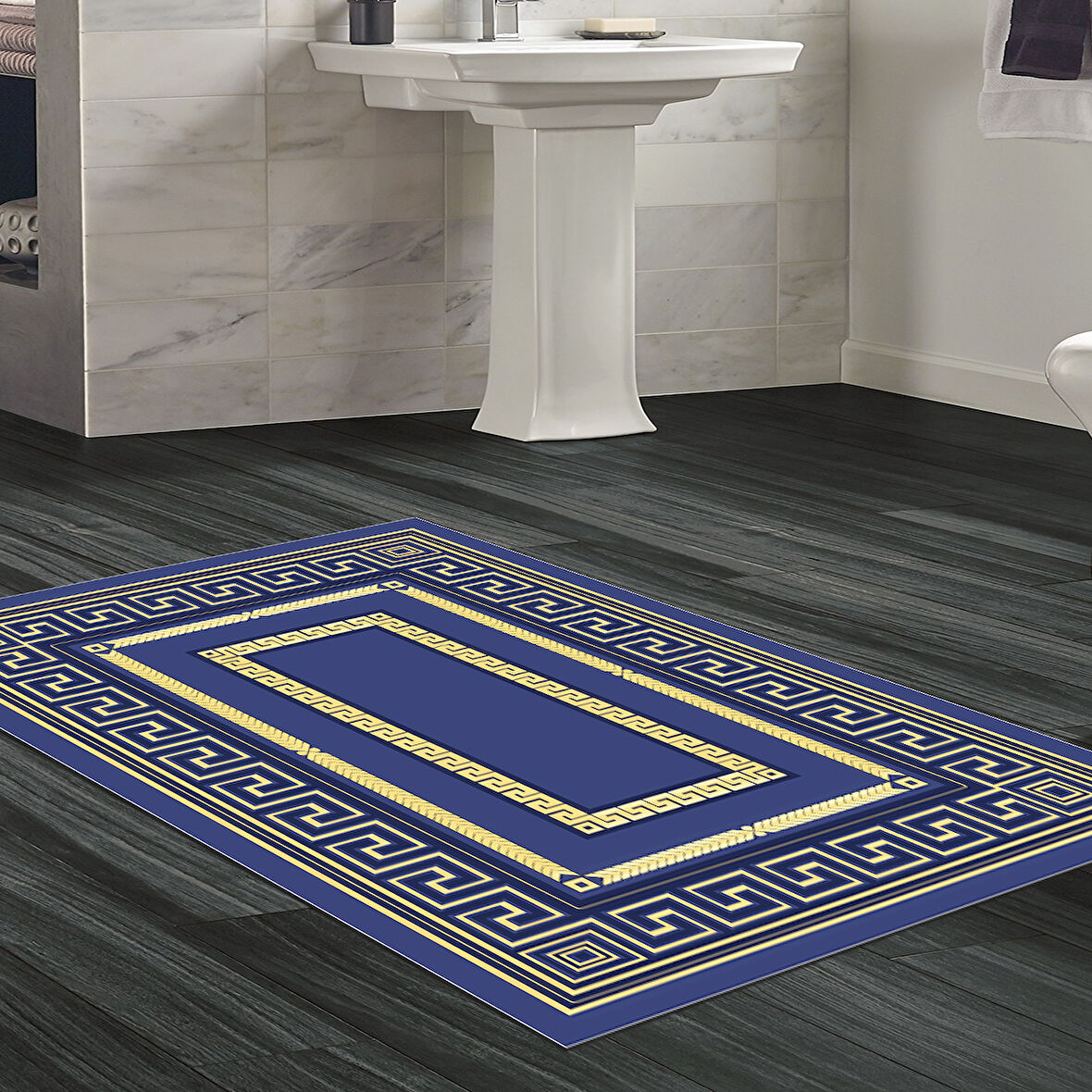 Dekoreko Kaymaz Taban Djt Banyo Halısı Trend Modern 651M