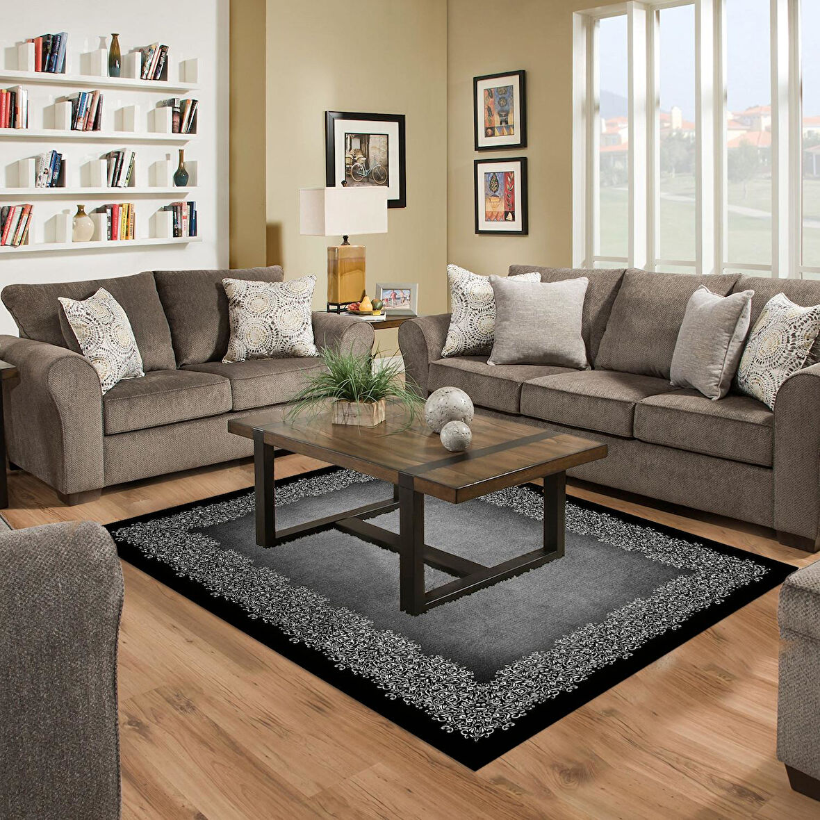 Dekoreko Kaymaz Taban Djt Salon Halısı Yıldız Deri Modern 1674