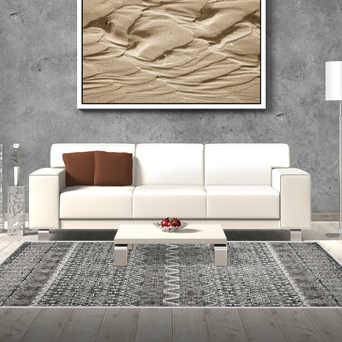 Dekoreko Kaymaz Taban Djt Salon Halısı Yıldız Deri İskandinav 1700