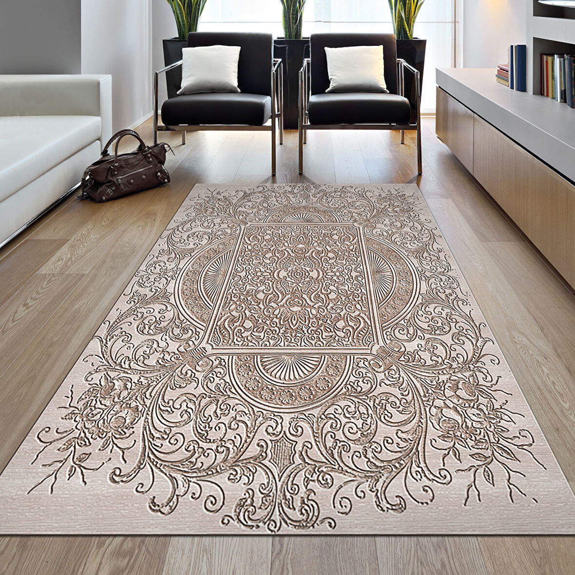 Dekoreko Kaymaz Taban Djt Salon Halısı Star Pamuk Modern 1488