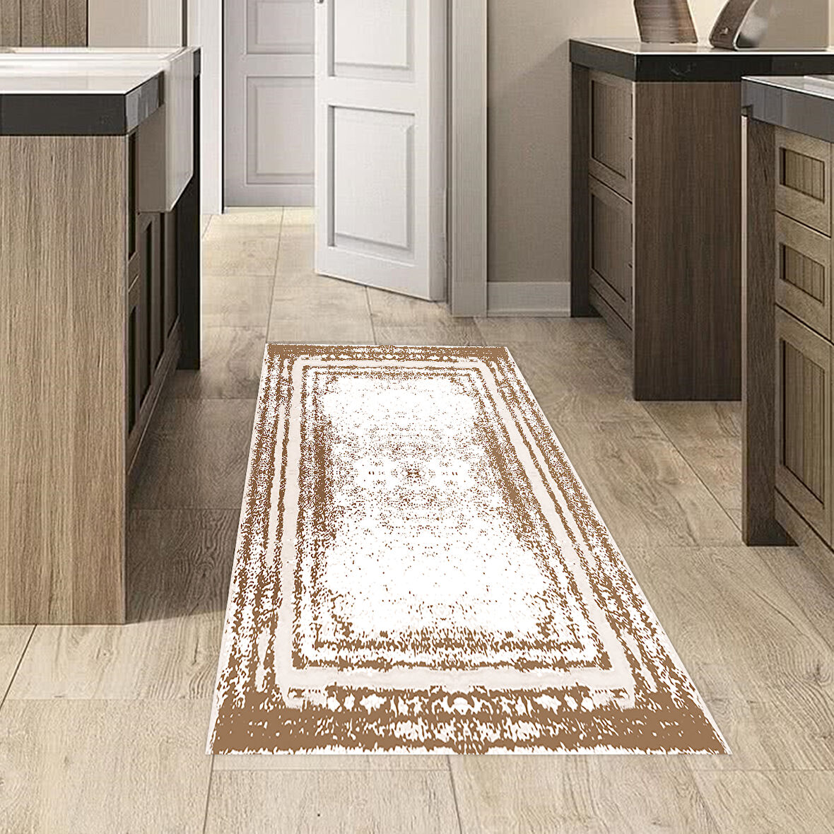 Dekoreko Kaymaz Taban Djt Mutfak Halısı Star Pamuk Modern M5132