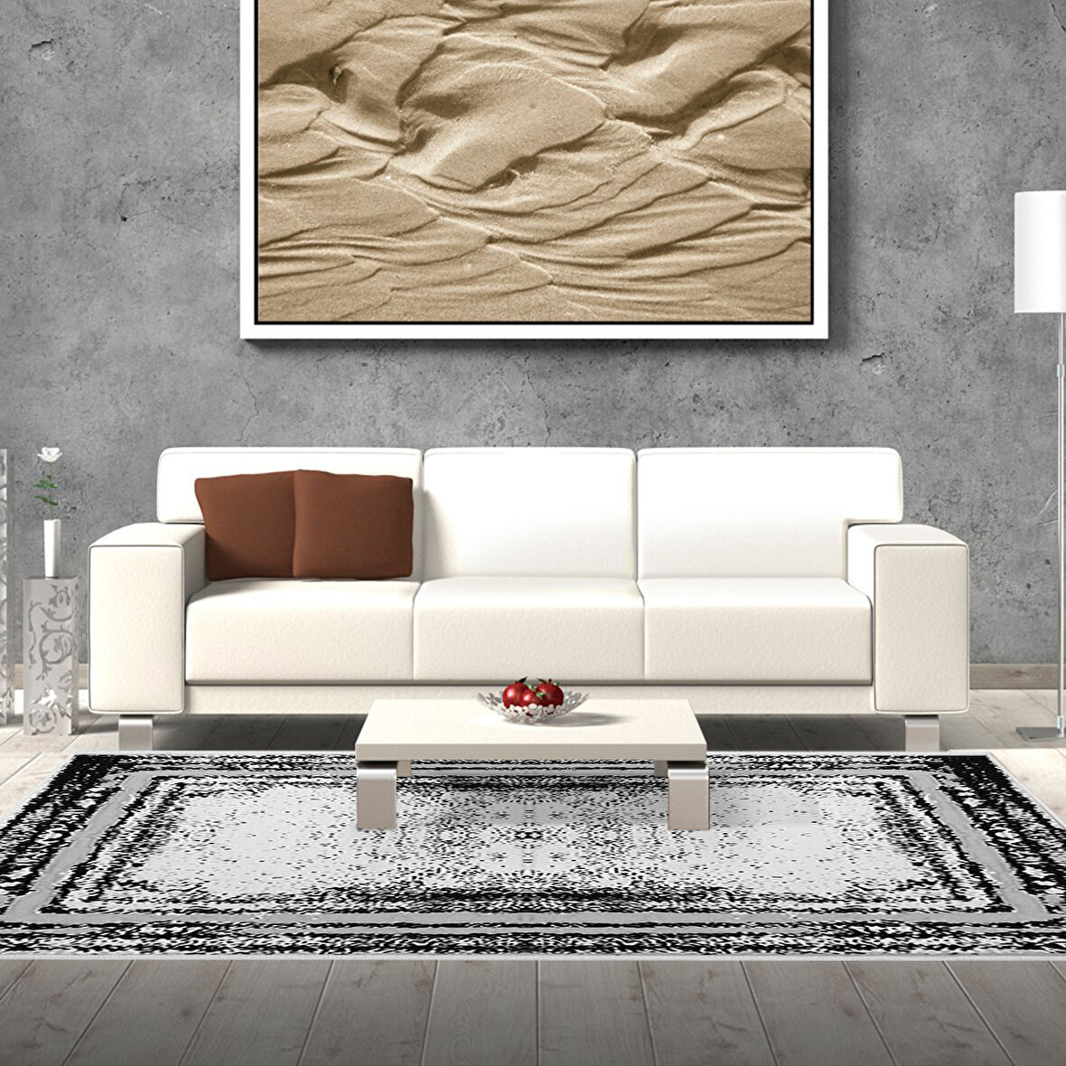 Dekoreko Kaymaz Taban Djt Salon Halısı Star Pamuk Modern M5132