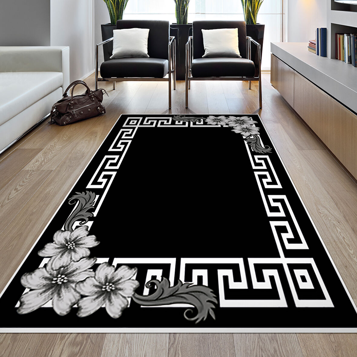 Dekoreko Kaymaz Taban Djt Salon Halısı Yıldız Deri Modern Kt494