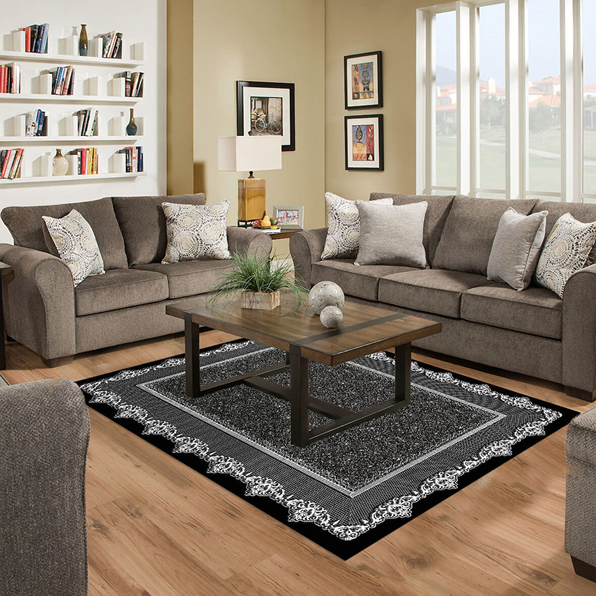 Dekoreko Kaymaz Taban Djt Salon Halısı Trend Modern 1692