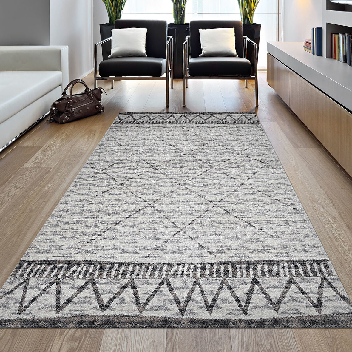 Dekoreko Kaymaz Taban Djt Salon Halısı Yıldız Deri İskandinav F5081