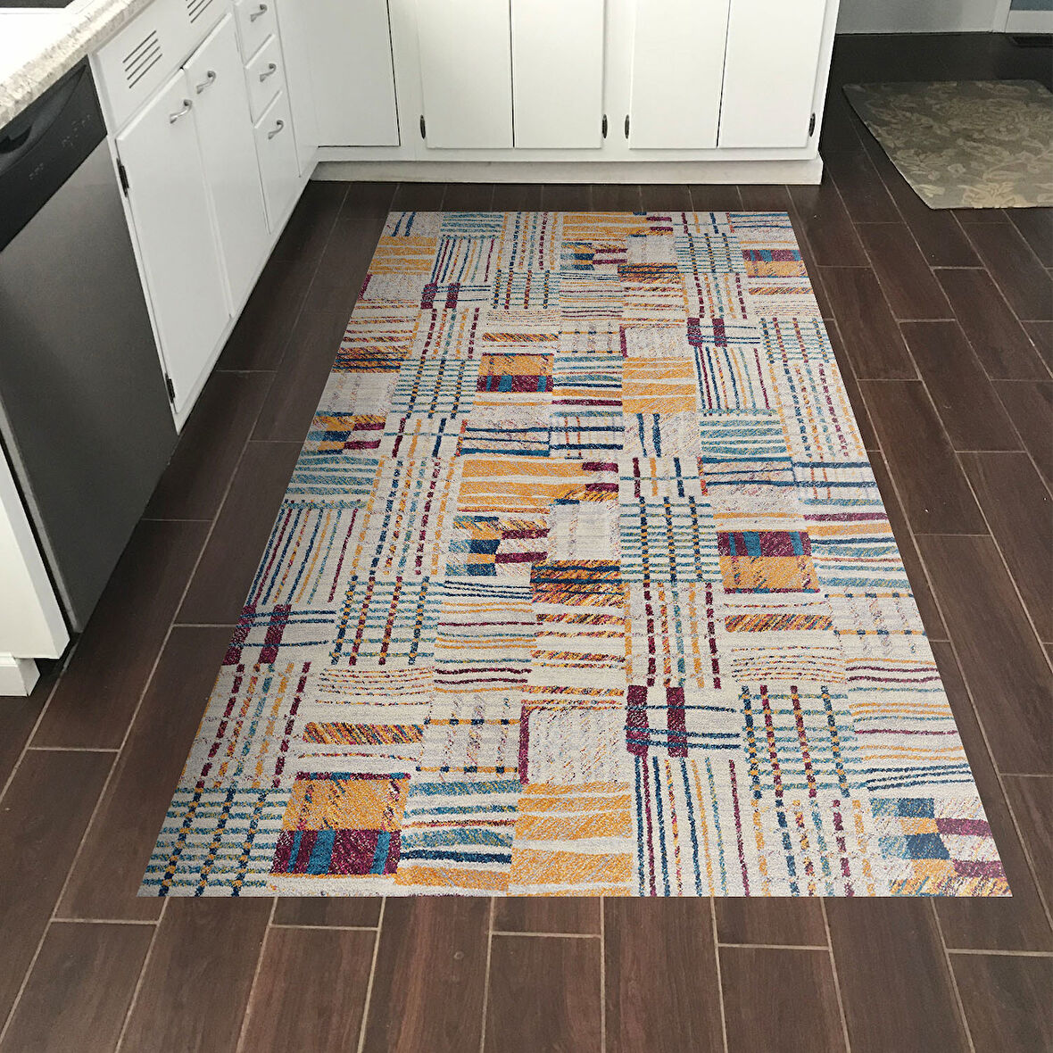 Dekoreko Kaymaz Taban Djt Mutfak Halısı Trend Modern 1937