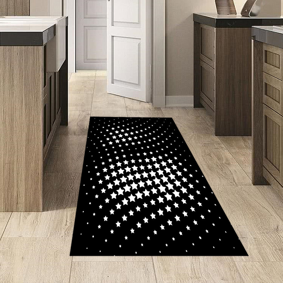 Dekoreko Kaymaz Taban Djt Mutfak Halısı Star Pamuk Modern 723