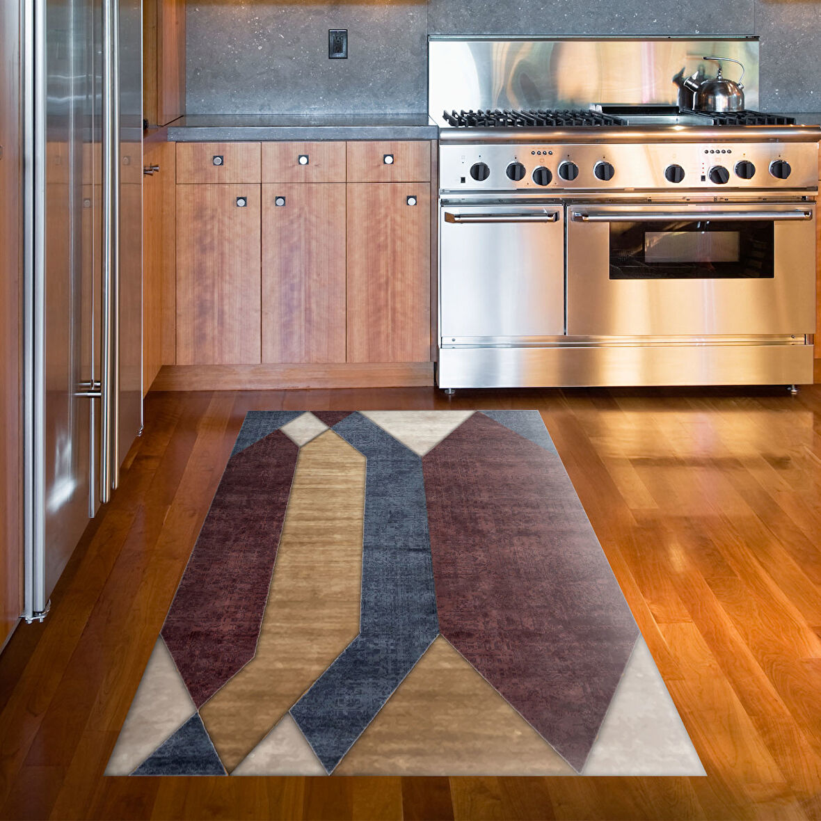 Dekoreko Kaymaz Taban Djt Mutfak Halısı Trend Modern S6506