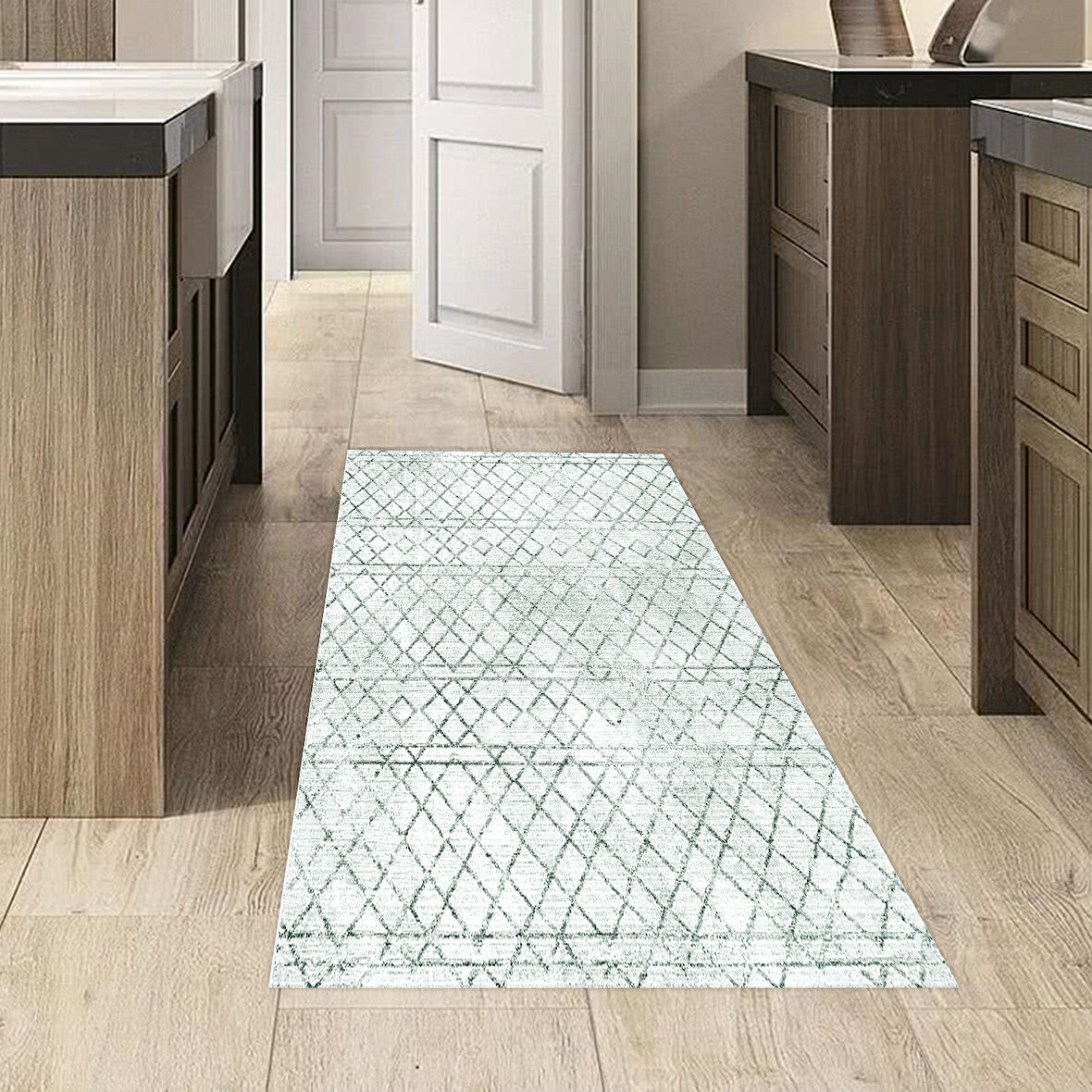 Dekoreko Kaymaz Taban Djt Mutfak Halısı Trend İskandinav F5079