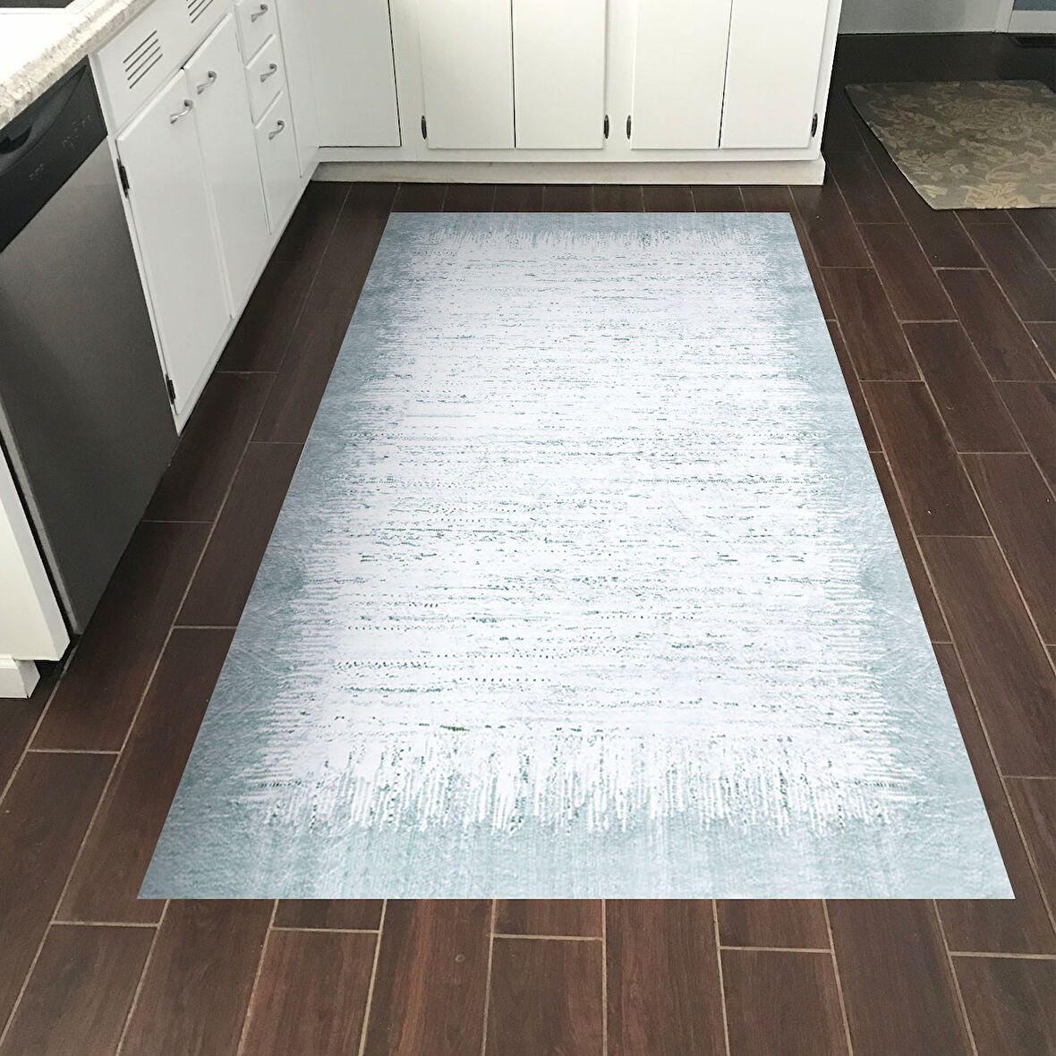 Dekoreko Kaymaz Taban Djt Mutfak Halısı Yıldız Deri Modern 1342