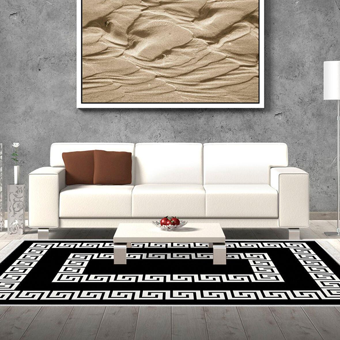 Dekoreko Kaymaz Taban Djt Salon Halısı Star Pamuk Saçaklı Modern 650M