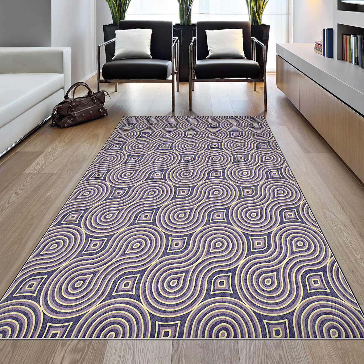 Dekoreko Kaymaz Taban Djt Salon Halısı Star Pamuk Modern 605M