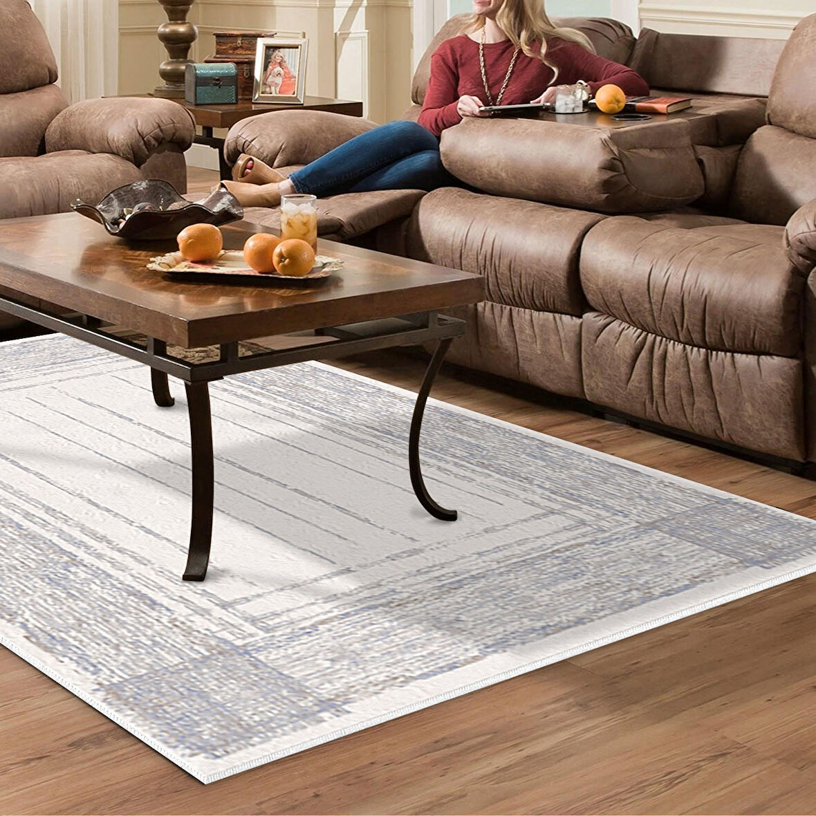 Dekoreko Kaymaz Taban Djt Salon Halısı Trend Modern M5076