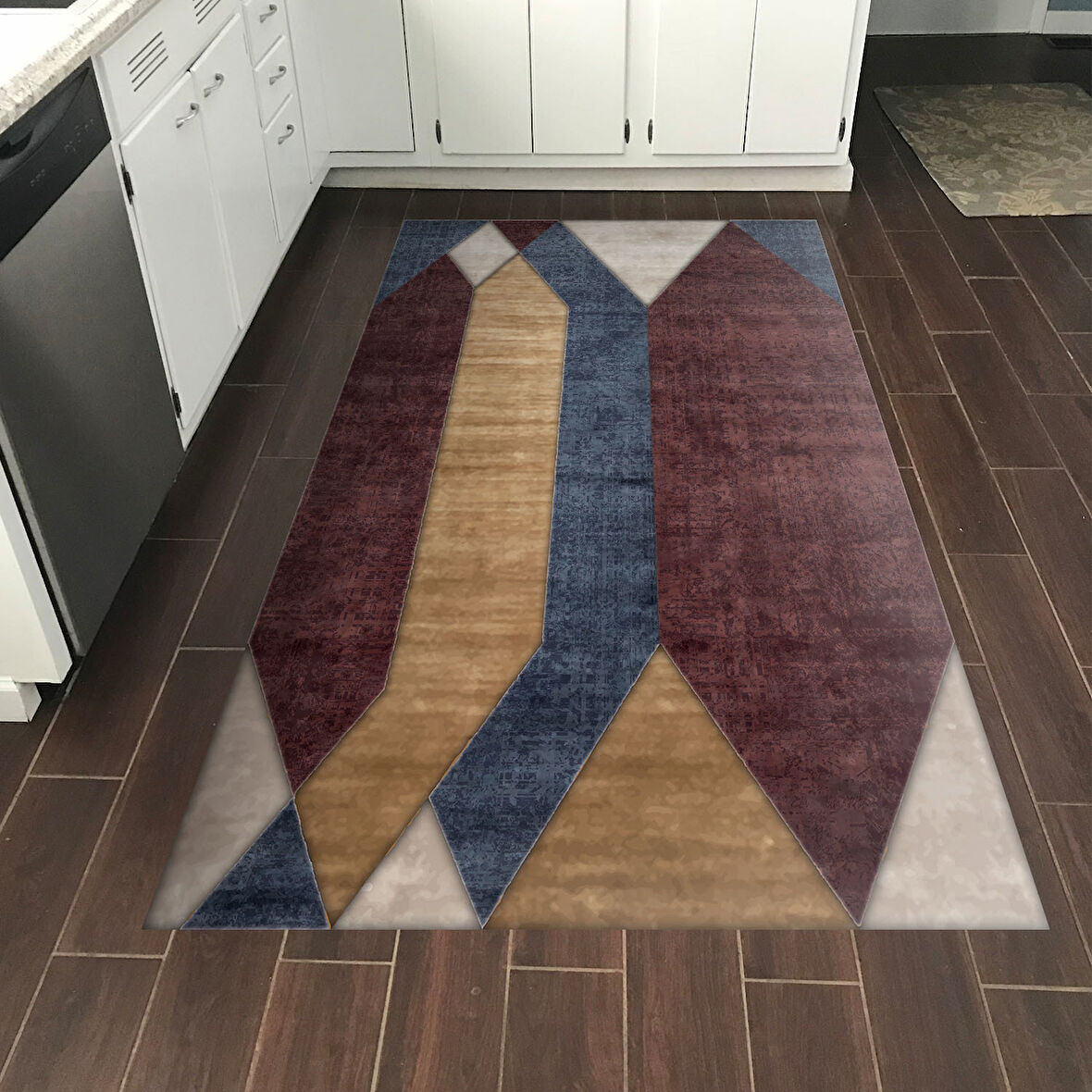 Dekoreko Kaymaz Taban Djt Mutfak Halısı Star Pamuk Modern S6506