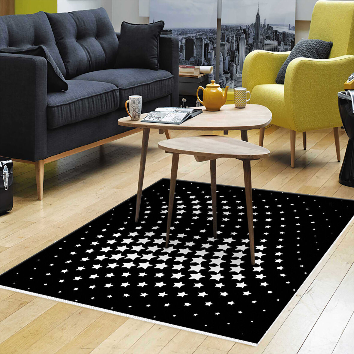 Dekoreko Kaymaz Taban Djt Salon Halısı Trend Modern 723